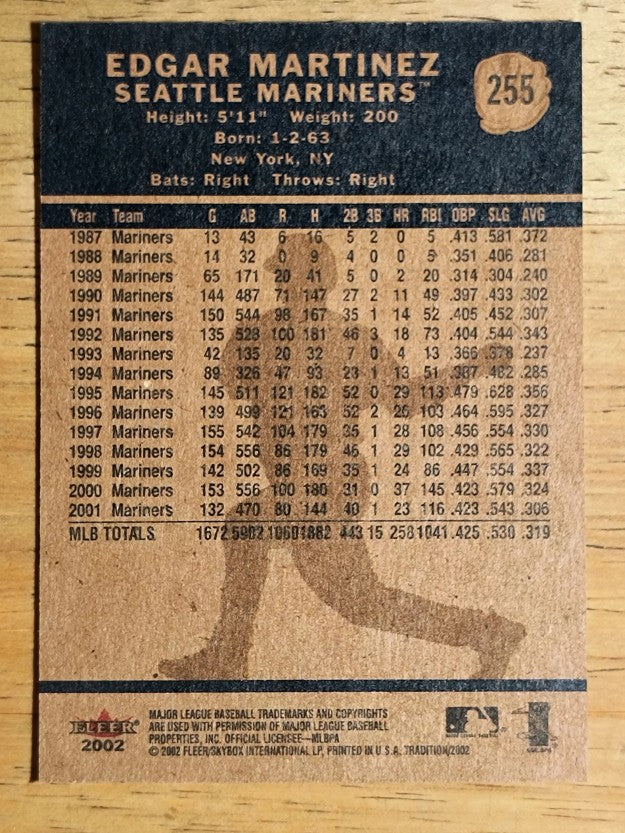2002 Fleer Tradition #255 Edgar Martinez