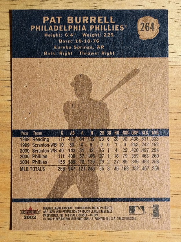 2002 Fleer Tradition #264 Pat Burrell