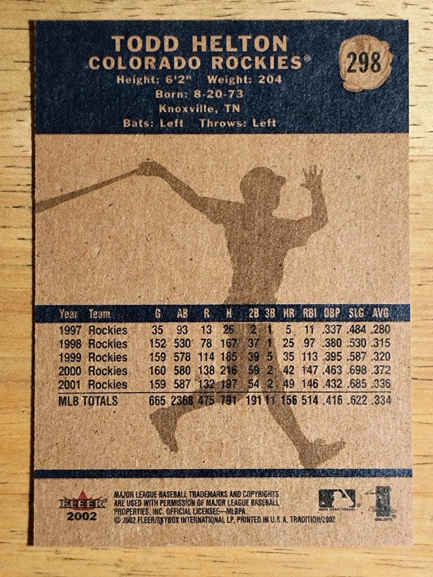 2002 Fleer Tradition #298 Todd Helton