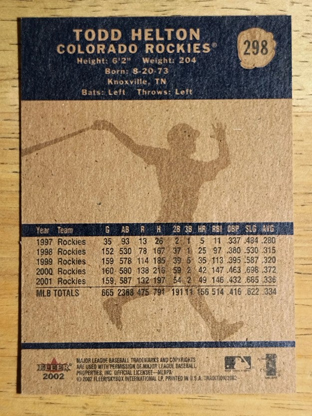 2002 Fleer Tradition #298 Todd Helton