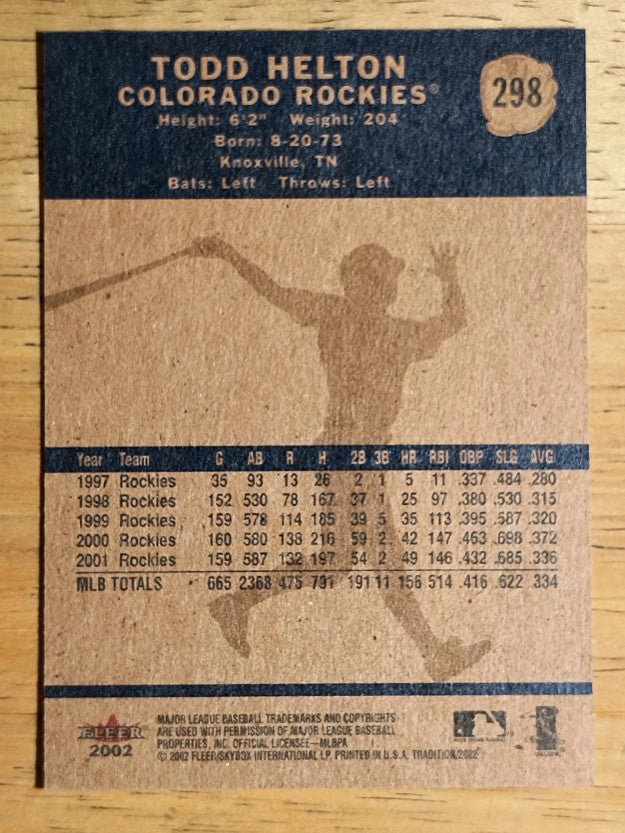2002 Fleer Tradition #298 Todd Helton