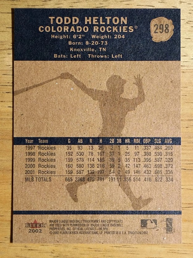 2002 Fleer Tradition #298 Todd Helton