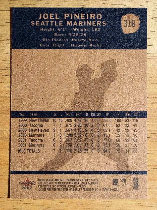 2002 Fleer Tradition #316 Joel Pineiro