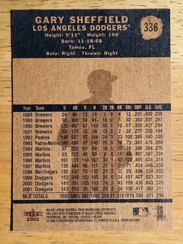 2002 Fleer Tradition #336 Gary Sheffield