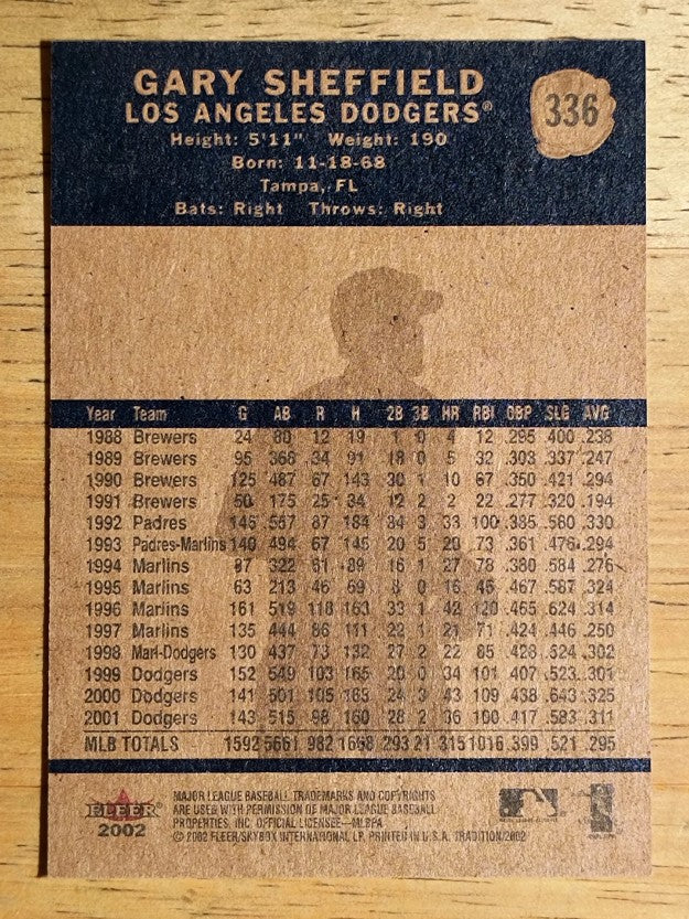 2002 Fleer Tradition #336 Gary Sheffield