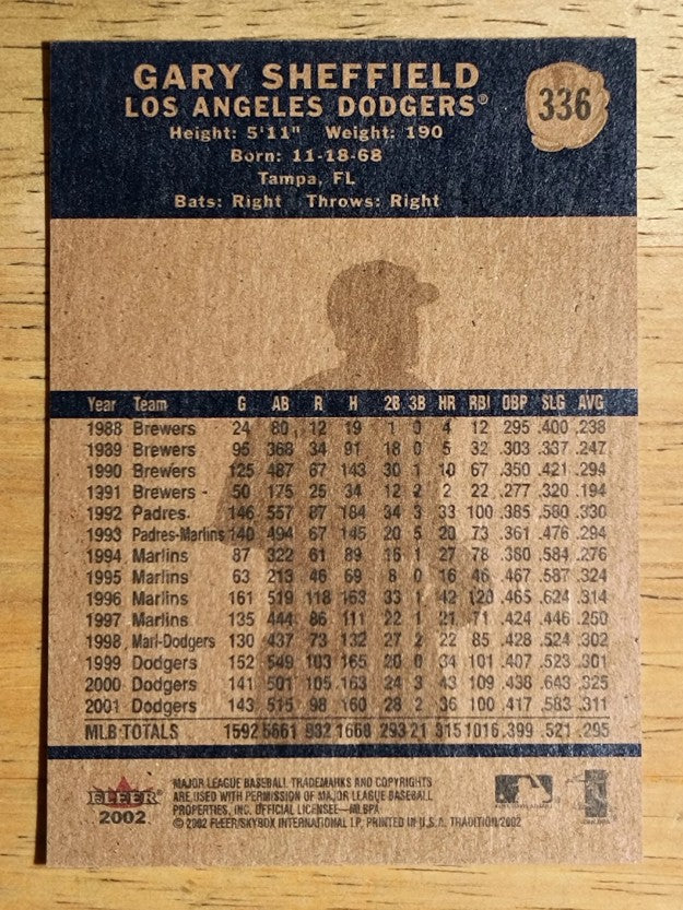 2002 Fleer Tradition #336 Gary Sheffield