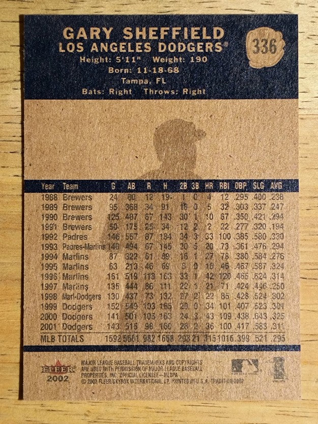 2002 Fleer Tradition #336 Gary Sheffield