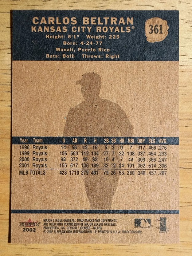 2002 Fleer Tradition #361 Carlos Beltran
