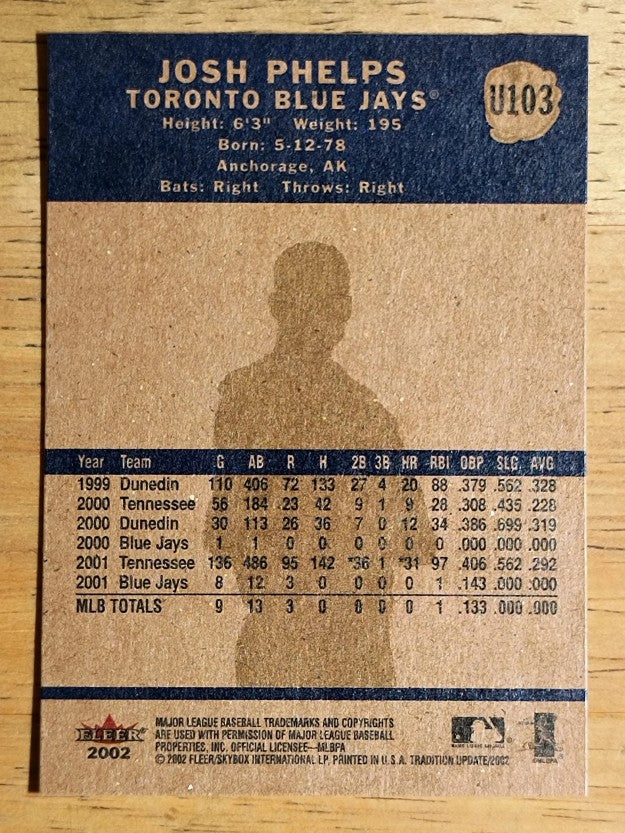 2002 Fleer Tradition Update #U103 Josh Phelps
