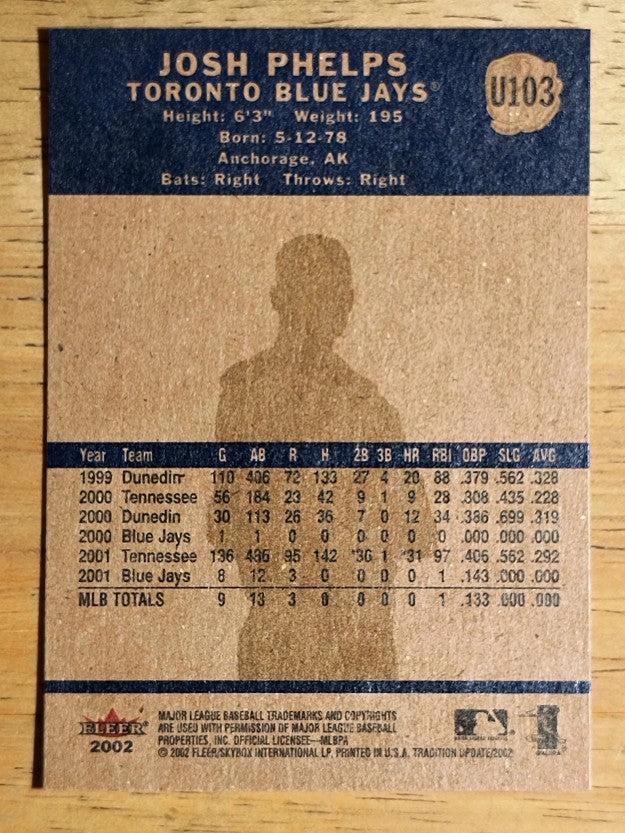 2002 Fleer Tradition Update #U103 Josh Phelps
