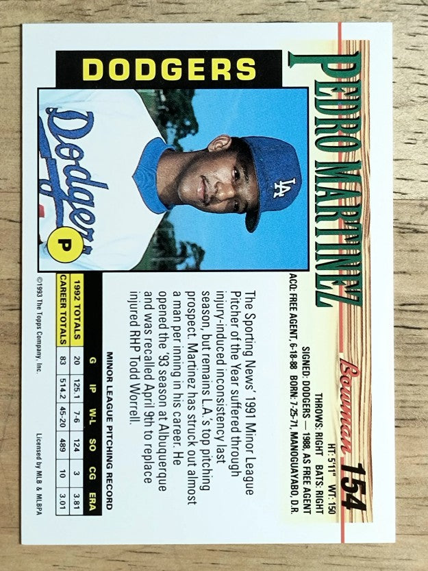 1993 Bowman #154 Pedro Martinez