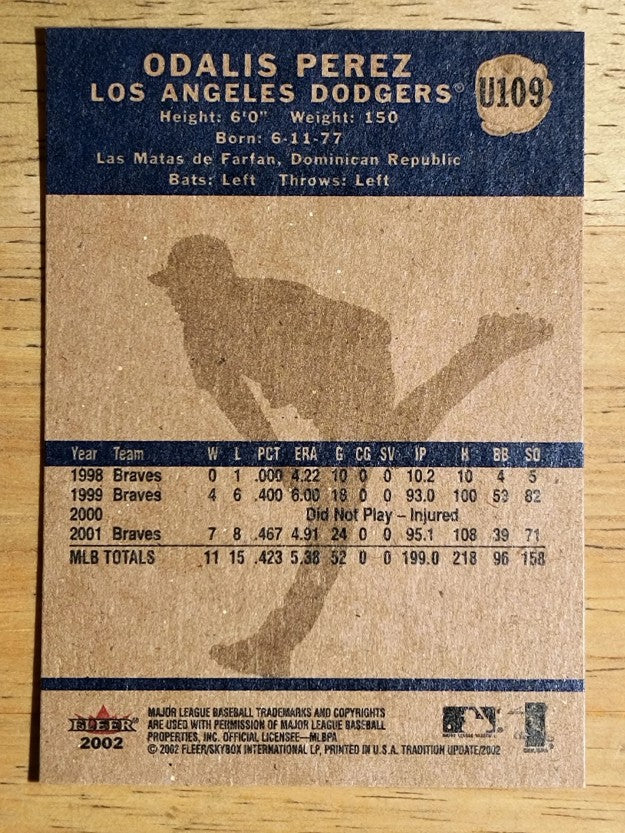 2002 Fleer Tradition Update #U109 Odalis Perez