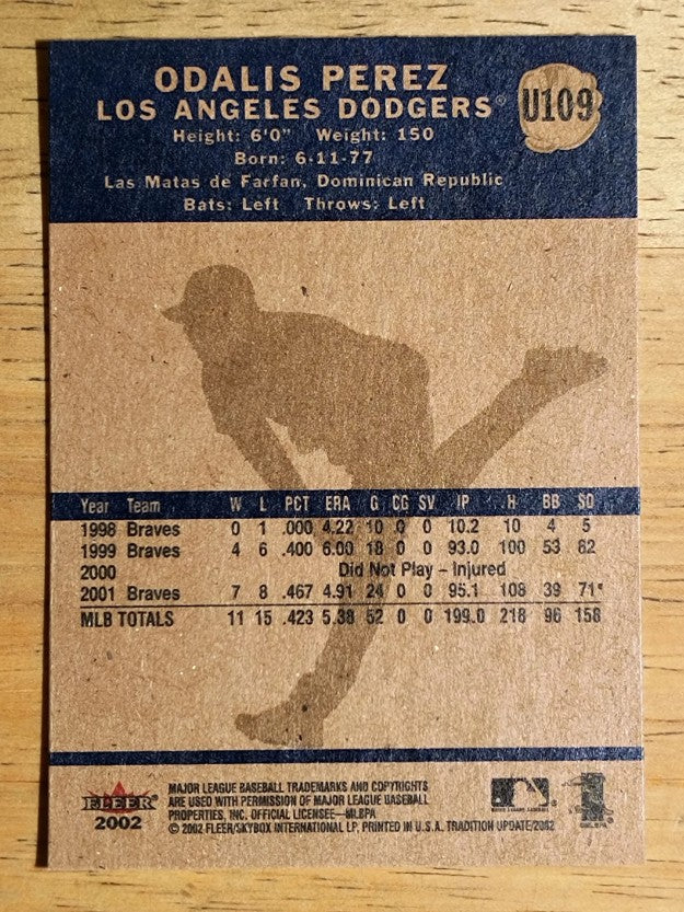 2002 Fleer Tradition Update #U109 Odalis Perez
