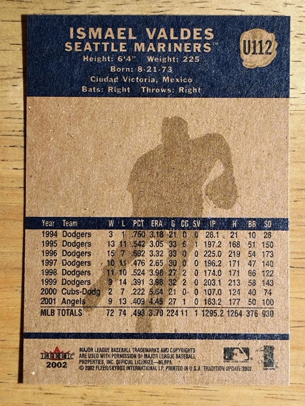 2002 Fleer Tradition Update #U112 Ismael Valdes