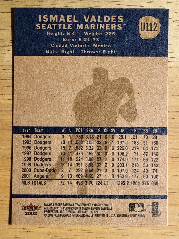 2002 Fleer Tradition Update #U112 Ismael Valdes