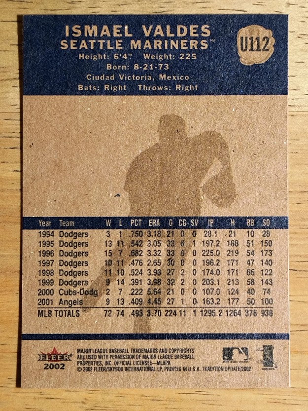 2002 Fleer Tradition Update #U112 Ismael Valdes