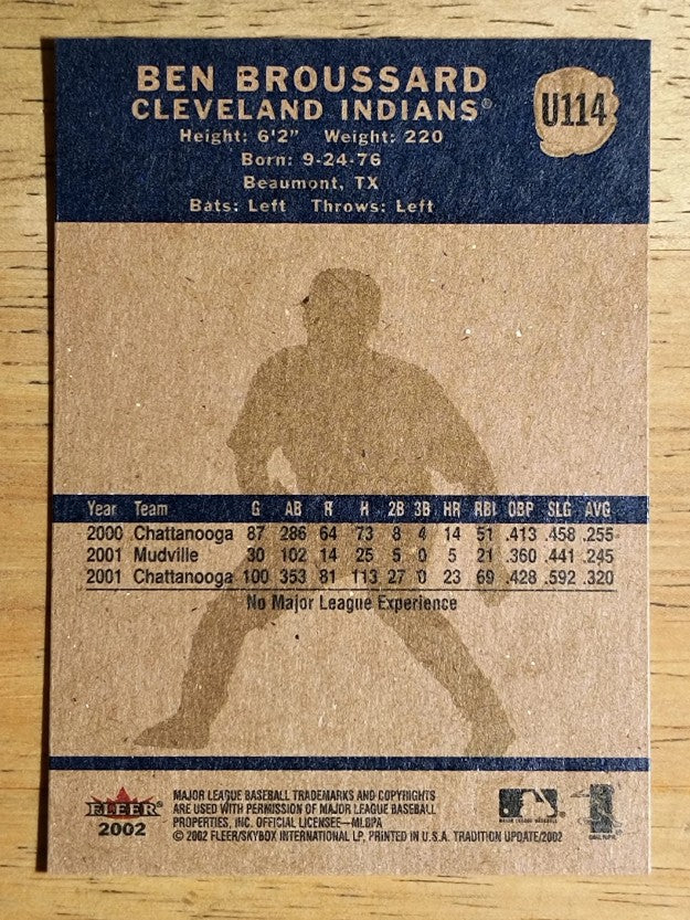 2002 Fleer Tradition Update #U114 Ben Broussard