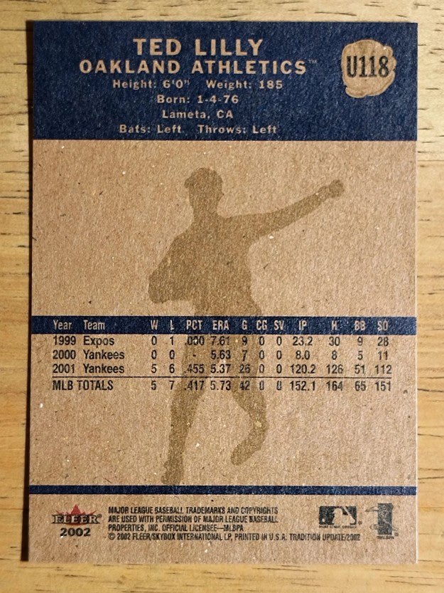 2002 Fleer Tradition Update #U118 Ted Lilly
