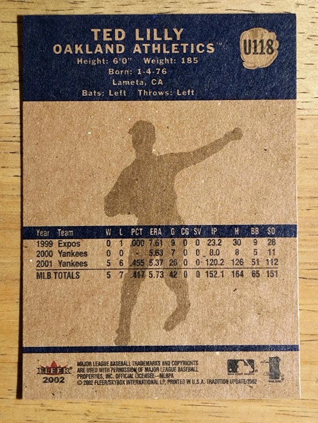 2002 Fleer Tradition Update #U118 Ted Lilly