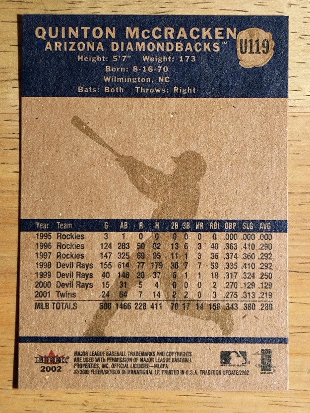 2002 Fleer Tradition Update #U119 Quinton McCracken