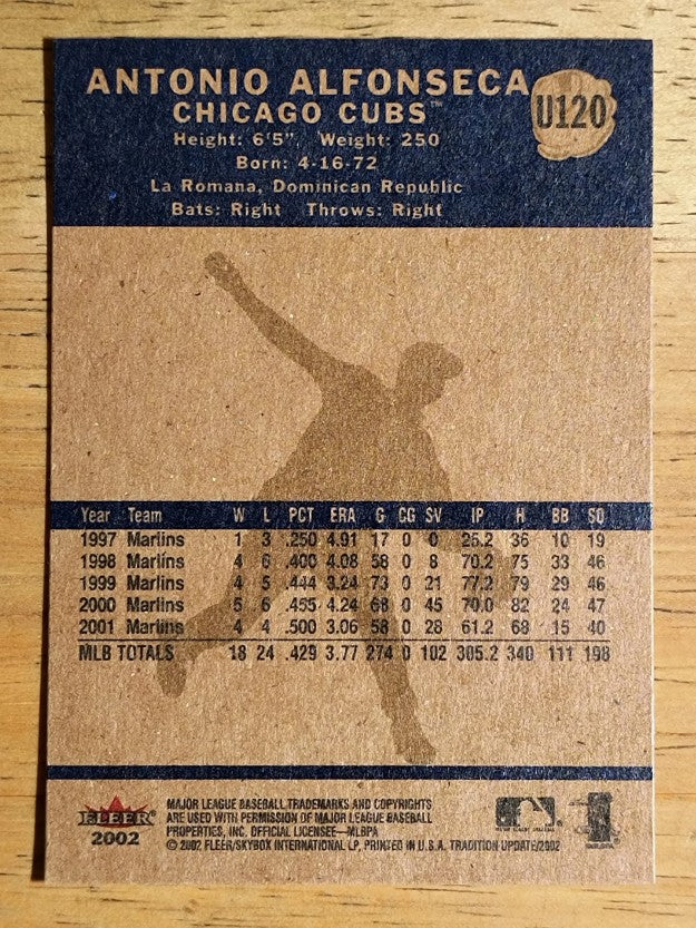 2002 Fleer Tradition Update #U120 Antonio Alfonseca