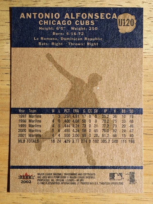 2002 Fleer Tradition Update #U120 Antonio Alfonseca