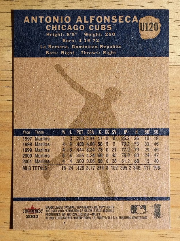 2002 Fleer Tradition Update #U120 Antonio Alfonseca