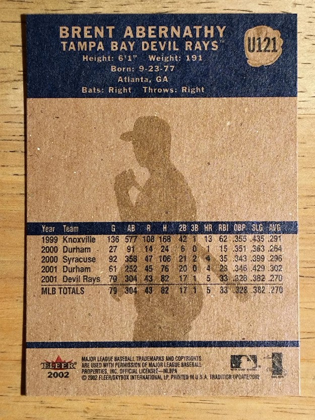 2002 Fleer Tradition Update #U121 Brent Abernathy