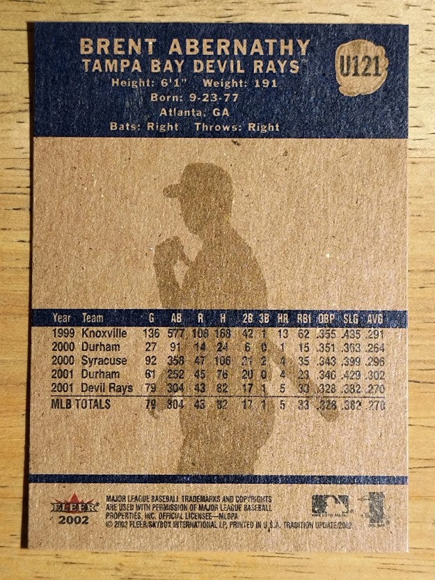 2002 Fleer Tradition Update #U121 Brent Abernathy