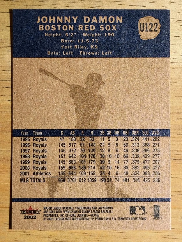 2002 Fleer Tradition Update #U122 Johnny Damon Sox