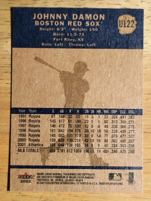 2002 Fleer Tradition Update #U122 Johnny Damon Sox