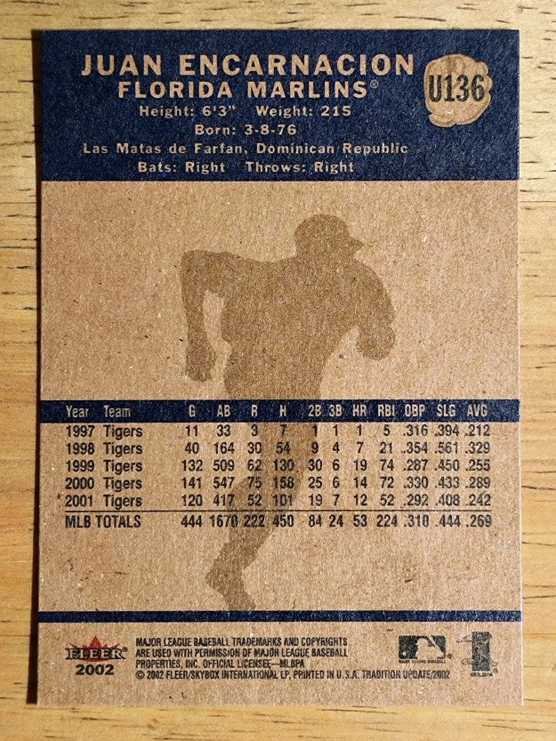 2002 Fleer Tradition Update #U136 Juan Encarnacion