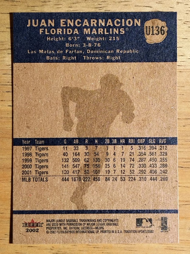 2002 Fleer Tradition Update #U136 Juan Encarnacion