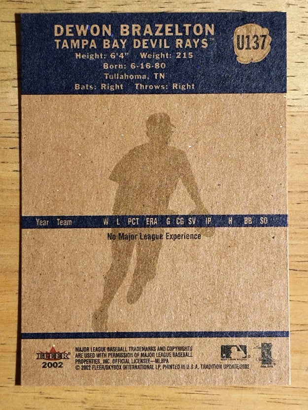 2002 Fleer Tradition Update #U137 Dewon Brazelton