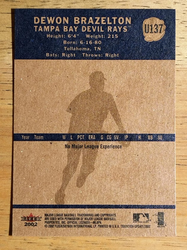 2002 Fleer Tradition Update #U137 Dewon Brazelton
