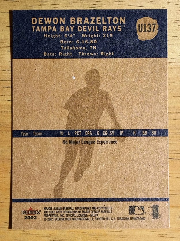 2002 Fleer Tradition Update #U137 Dewon Brazelton