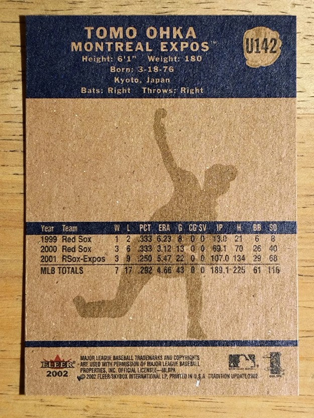 2002 Fleer Tradition Update #U142 Tomo Ohka