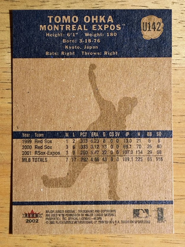 2002 Fleer Tradition Update #U142 Tomo Ohka