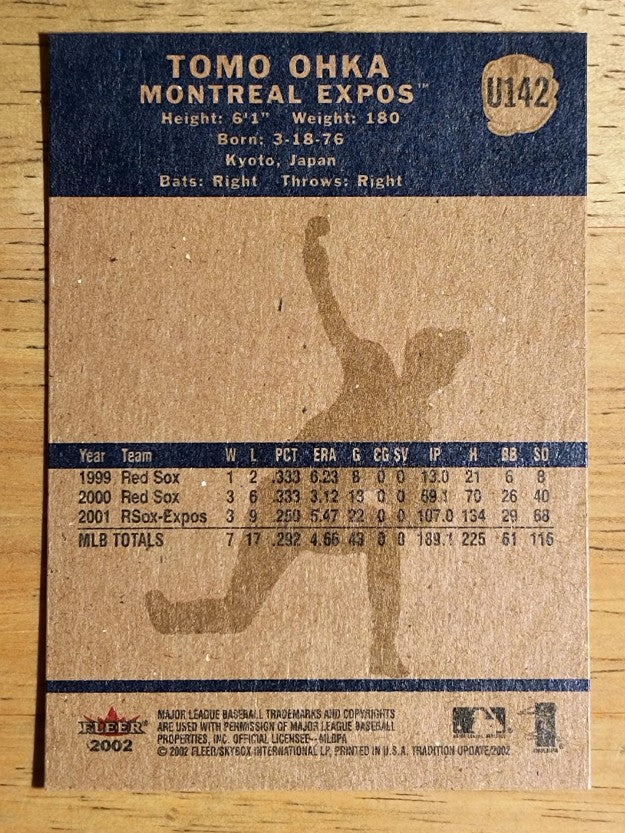 2002 Fleer Tradition Update #U142 Tomo Ohka
