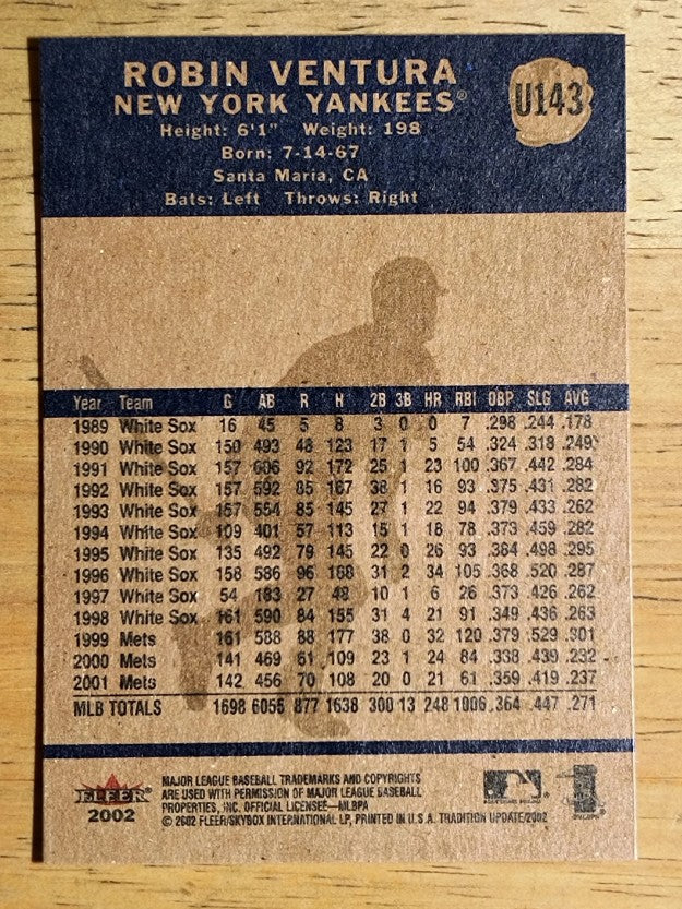 2002 Fleer Tradition Update #U143 Robin Ventura