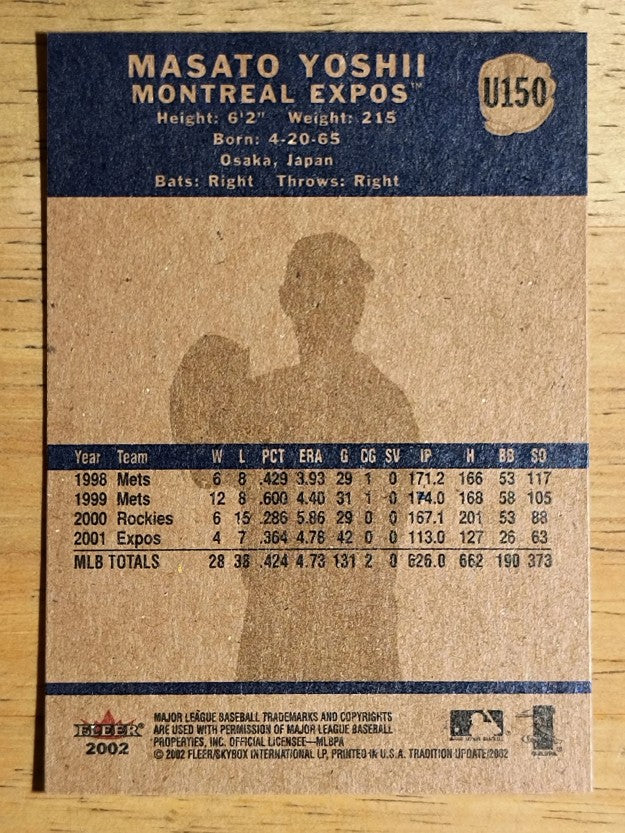 2002 Fleer Tradition Update #U150 Masato Yoshii