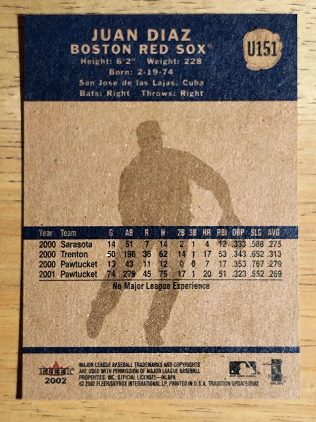2002 Fleer Tradition Update #U151 Juan Diaz