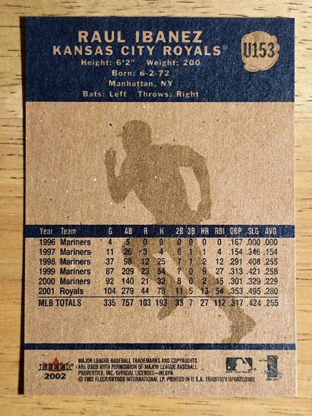 2002 Fleer Tradition Update #U153 Raul Ibanez