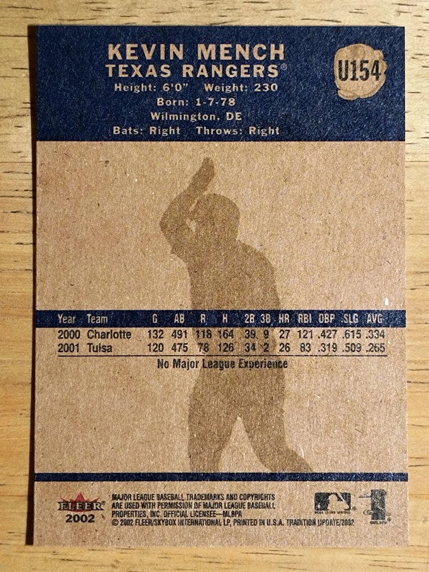 2002 Fleer Tradition Update #U154 Kevin Mench