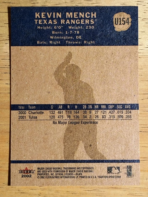 2002 Fleer Tradition Update #U154 Kevin Mench