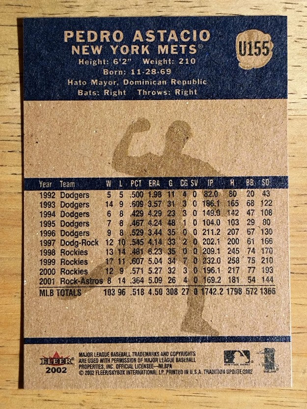 2002 Fleer Tradition Update #U155 Pedro Astacio