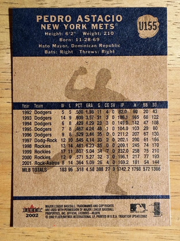 2002 Fleer Tradition Update #U155 Pedro Astacio