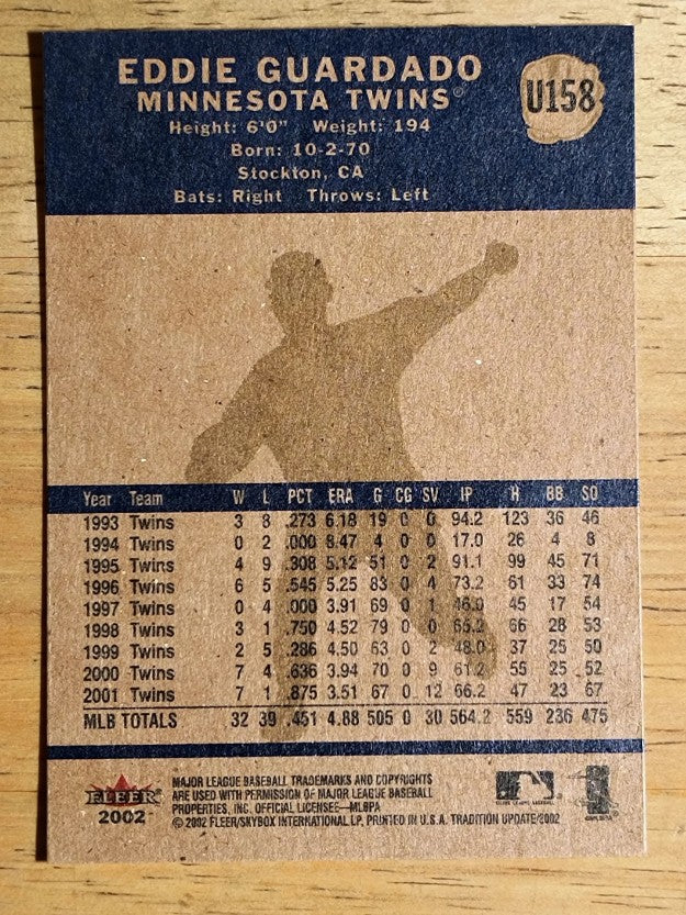 2002 Fleer Tradition Update #U158 Eddie Guardado