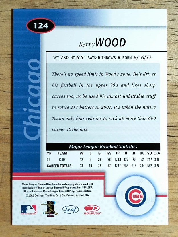 2002 Leaf Certified #124 Kerry Wood