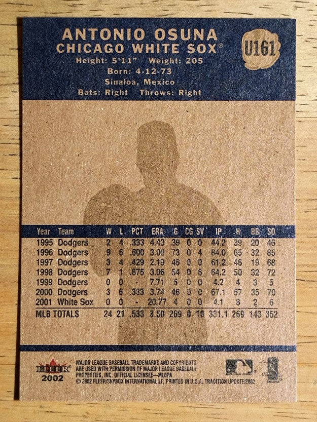 2002 Fleer Tradition Update #U161 Antonio Osuna